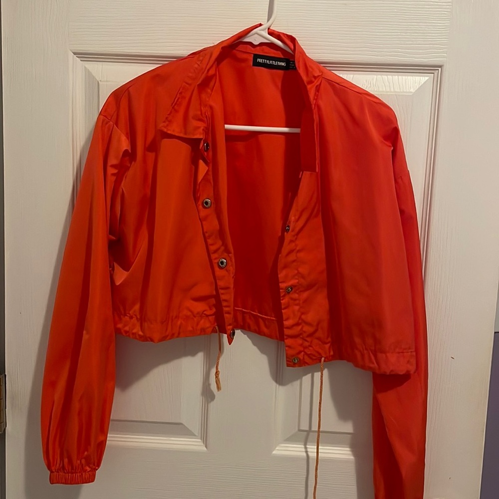PrettyLittleThing Womens Orange Cropped Jacket